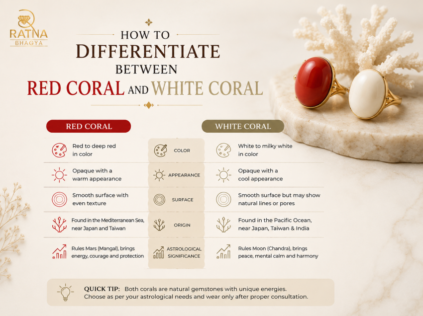 How to differentiate between Red Coral and White Coral